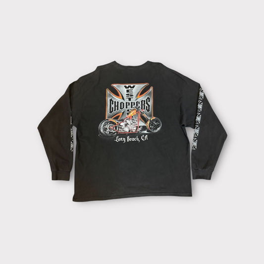 Vintage Y2K West Coast Choppers Long Sleeve T-Shirt Black Size 3XL