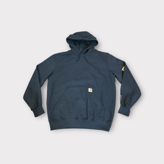 NWT Carhartt Rain Defender Hoodie Mens Large Navy Loose Fit Pullover Sweatshirt