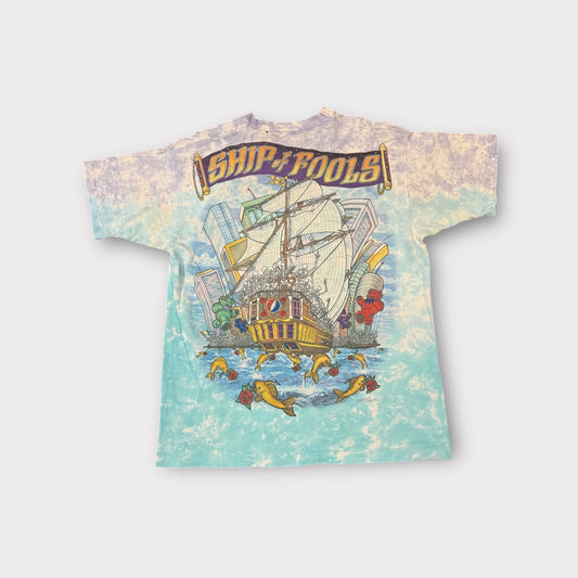 Vintage 1993 Grateful Dead “Ship of Fools” Long Sleeve T-Shirt Liquid Blue XL