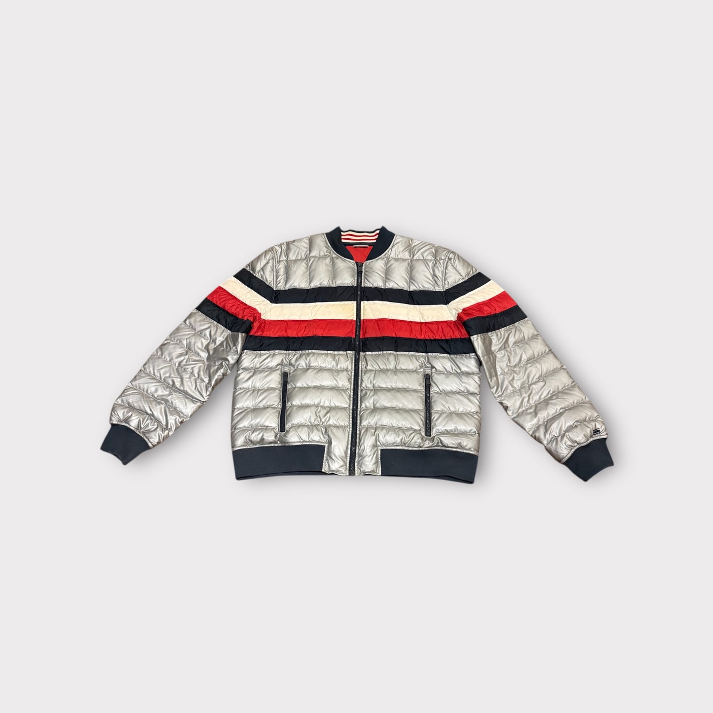 Tommy Hilfiger Metallic Silver Puffer Jacket – Men’s XL
