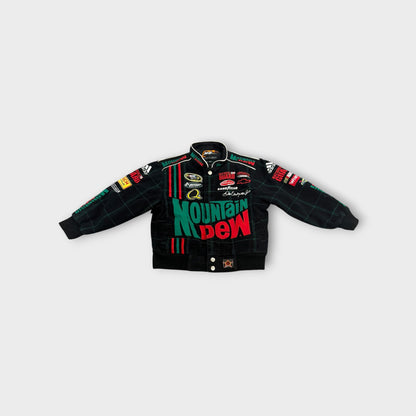 NASCAR JR Nation Dale Earnhardt Jr Mountain Dew Racing Jacket Kids Size S 5 6 Black
