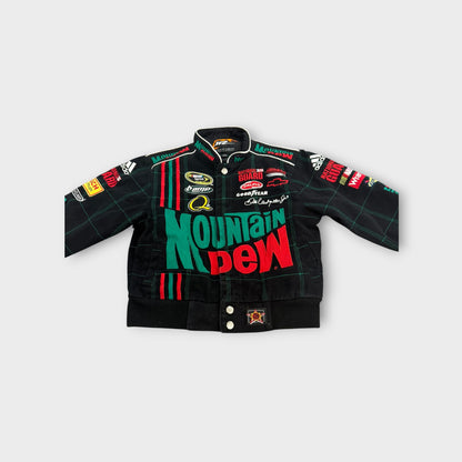 NASCAR JR Nation Dale Earnhardt Jr Mountain Dew Racing Jacket Kids Size S 5 6 Black