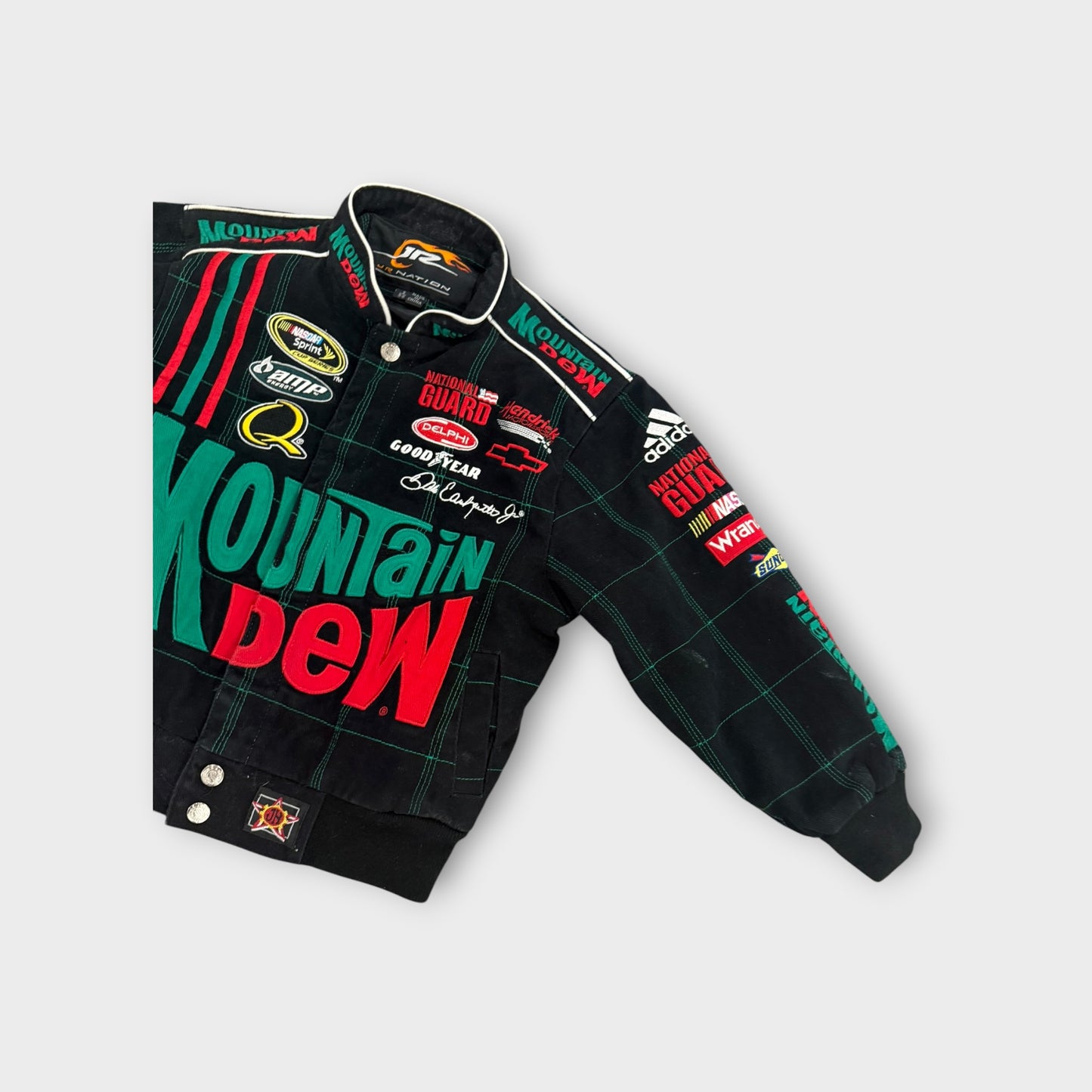 NASCAR JR Nation Dale Earnhardt Jr Mountain Dew Racing Jacket Kids Size S 5 6 Black