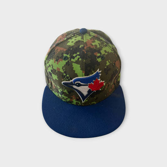Official Toronto Blue Jays New Era Fitted Cap Size 7 1/4 57.7 cm Minecraft Style Multicoloured Print Green Blue Brown