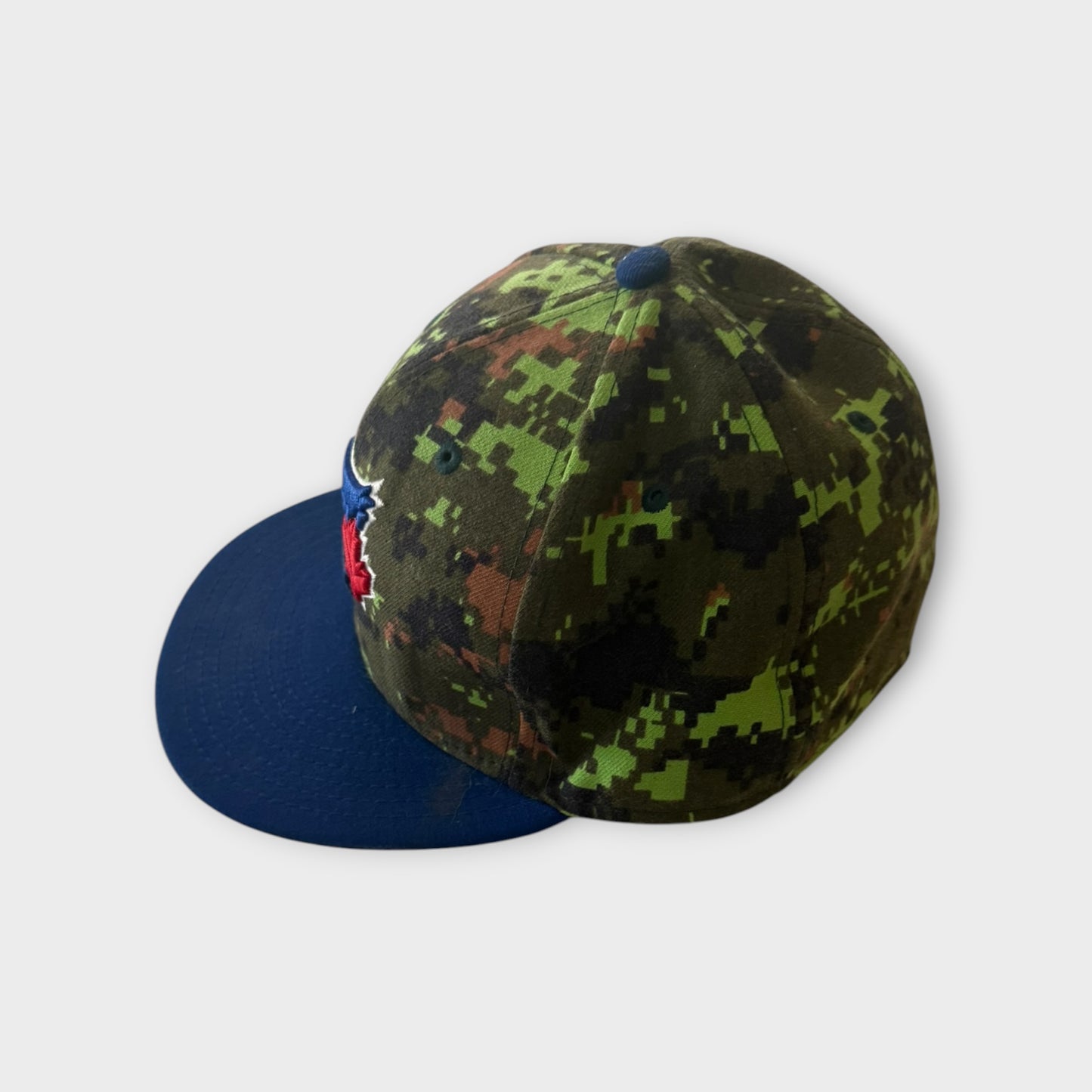 Official Toronto Blue Jays New Era Fitted Cap Size 7 1/4 57.7 cm Minecraft Style Multicoloured Print Green Blue Brown