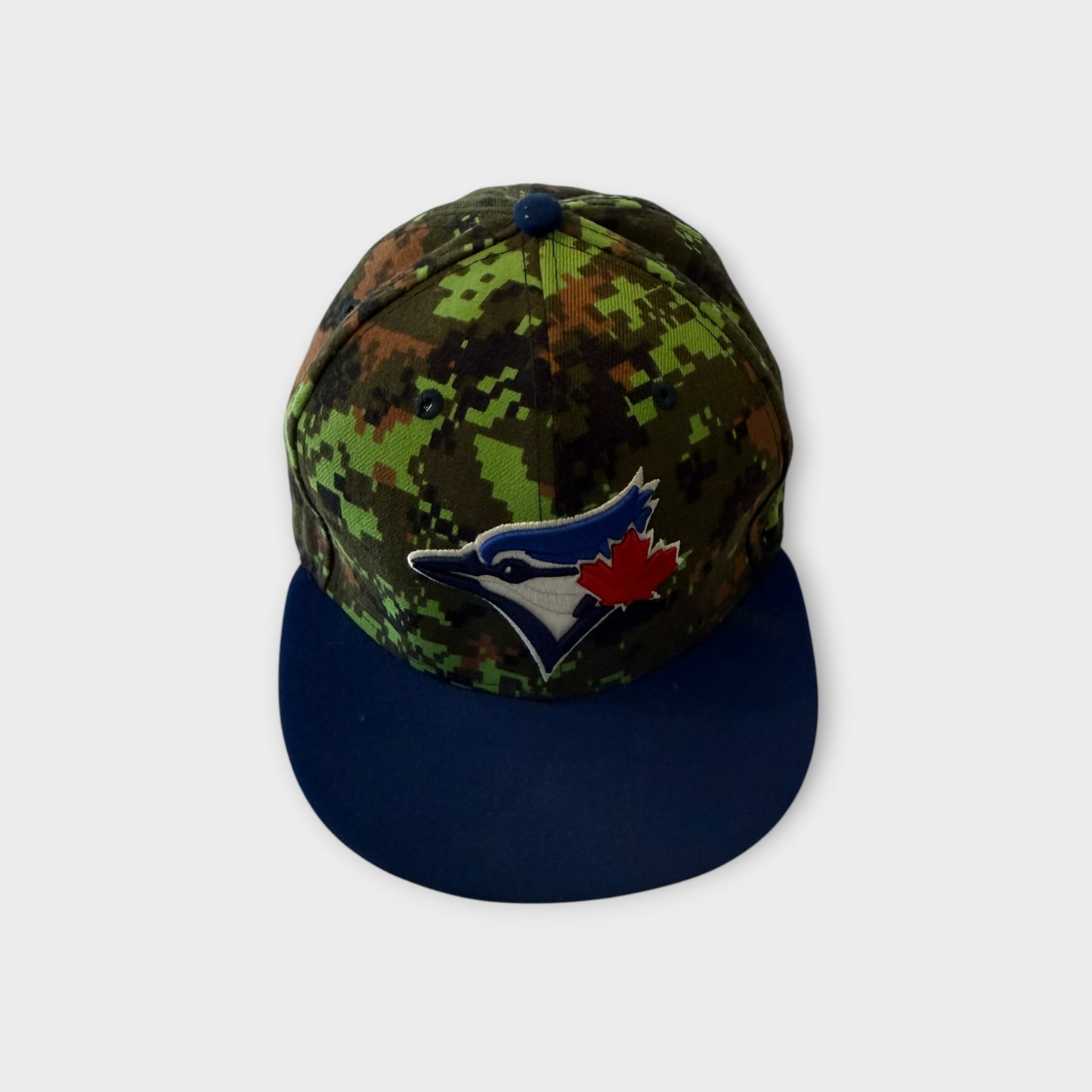 Official Toronto Blue Jays New Era Fitted Cap Size 7 1/4 57.7 cm Minecraft Style Multicoloured Print Green Blue Brown