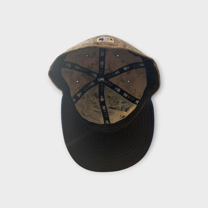 Official Toronto Blue Jays New Era Fitted Cap Size 7 1/8 LEGO Style Camo Minecraft Print Blue Brown Beige
