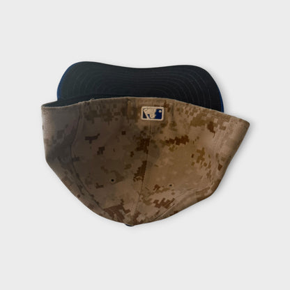 Official Toronto Blue Jays New Era Fitted Cap Size 7 1/8 LEGO Style Camo Minecraft Print Blue Brown Beige