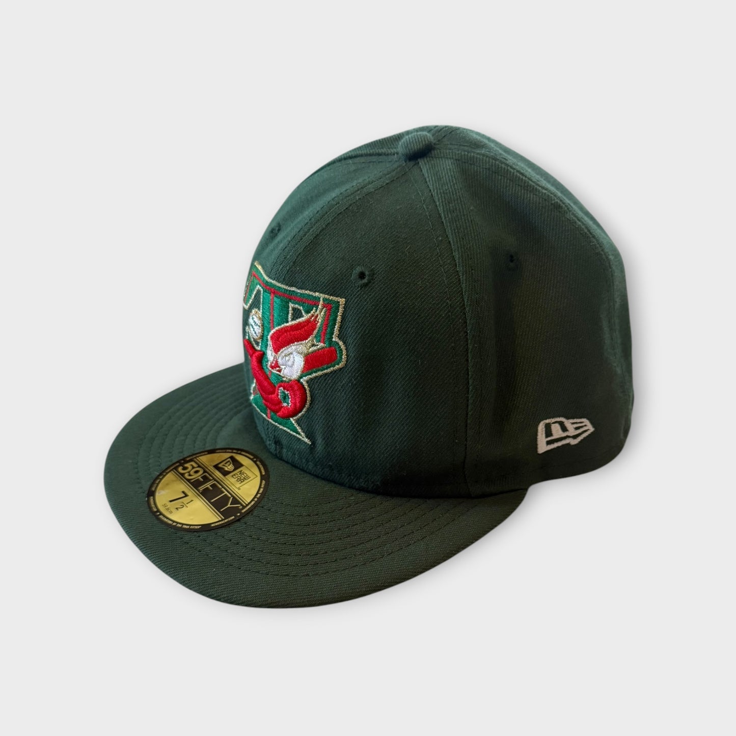 New Era Toronto Blue Jays Cooperstown 59FIFTY Fitted Hat Green Red 30th Season Side Patch Size 7 1/2