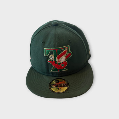 New Era Toronto Blue Jays Cooperstown 59FIFTY Fitted Hat Green Red 30th Season Side Patch Size 7 1/2