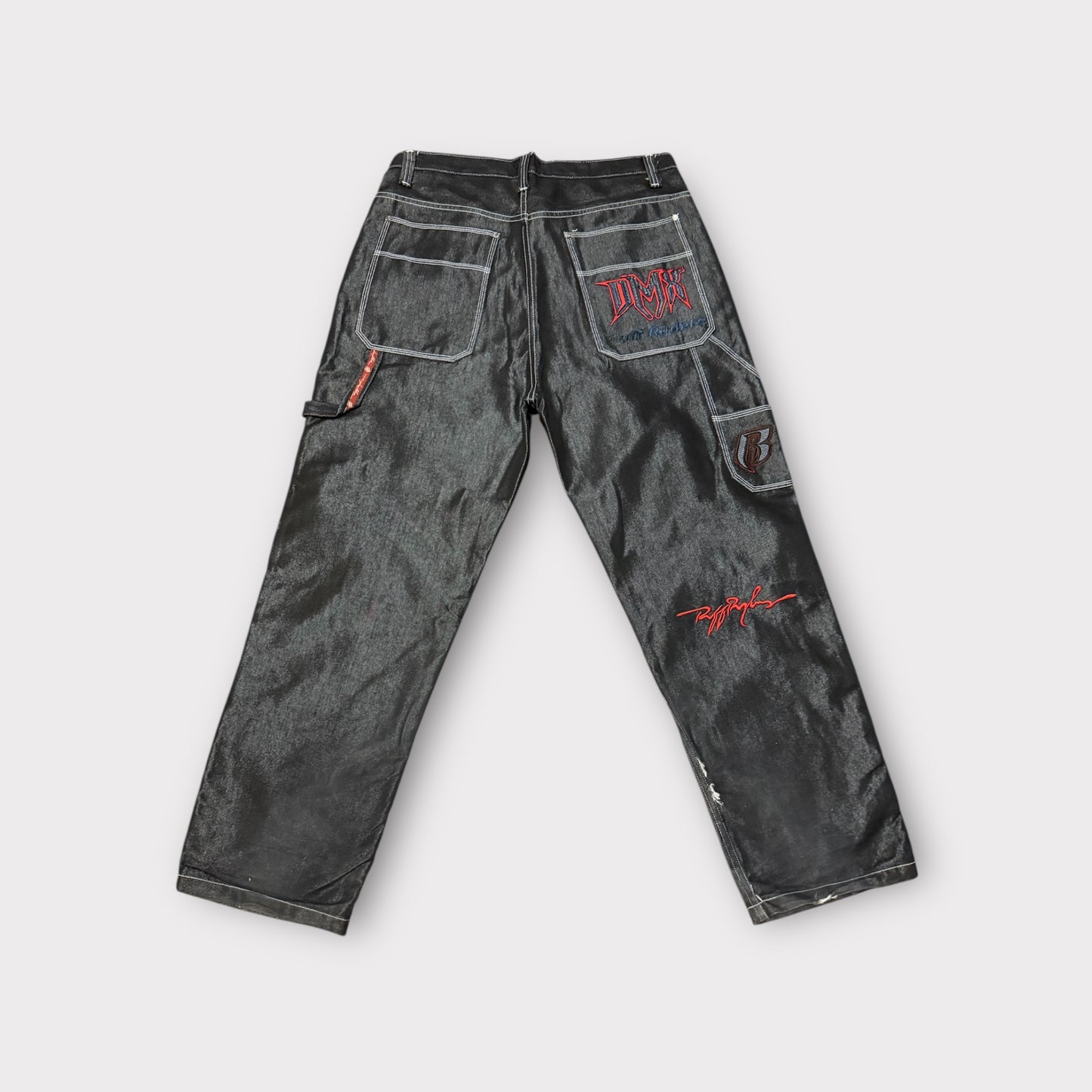 VTG Y2K Rare Ruff Ryders DMX Denim Jeans – Black Straight Baggy – Men’s 38