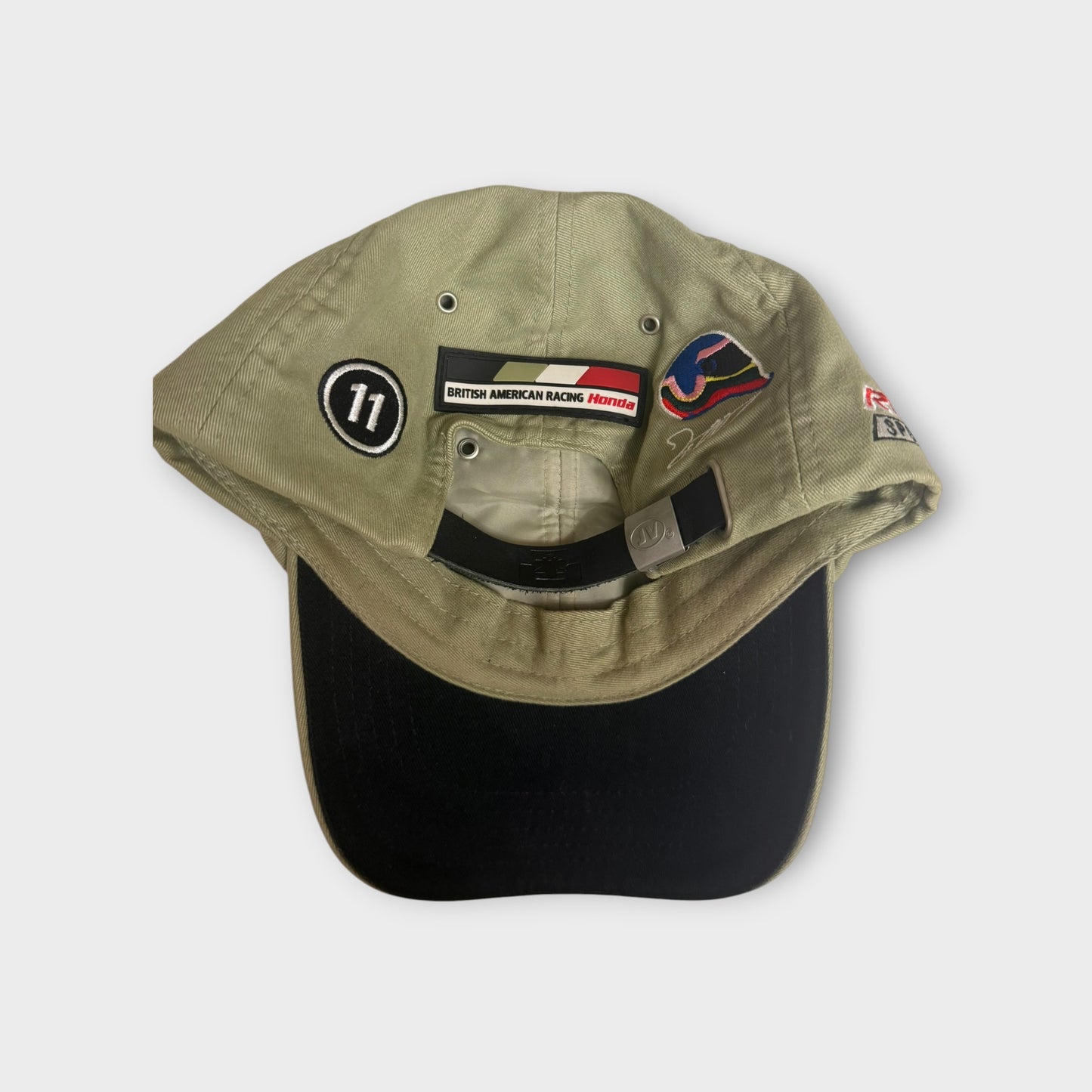 Vintage Lucky Strike BAR Honda Jacques Villeneuve #11 Formula 1 Racing Hat Olive Green