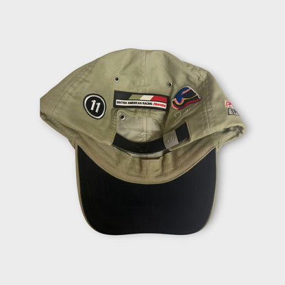 Vintage Lucky Strike BAR Honda Jacques Villeneuve #11 Formula 1 Racing Hat Olive Green