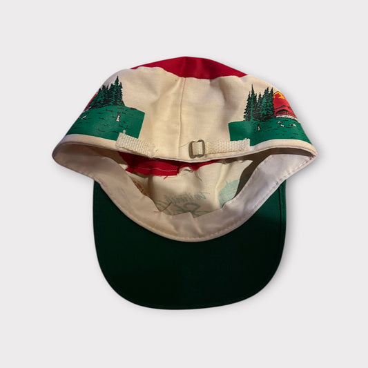 Vintage Old Style Beer Painters Cap Pilsner RARE All Over Print Red Green Black