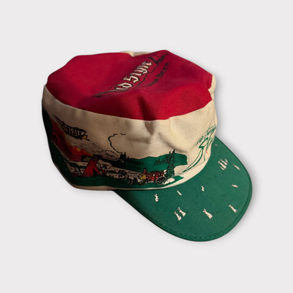 Vintage Old Style Beer Painters Cap Pilsner RARE All Over Print Red Green Black