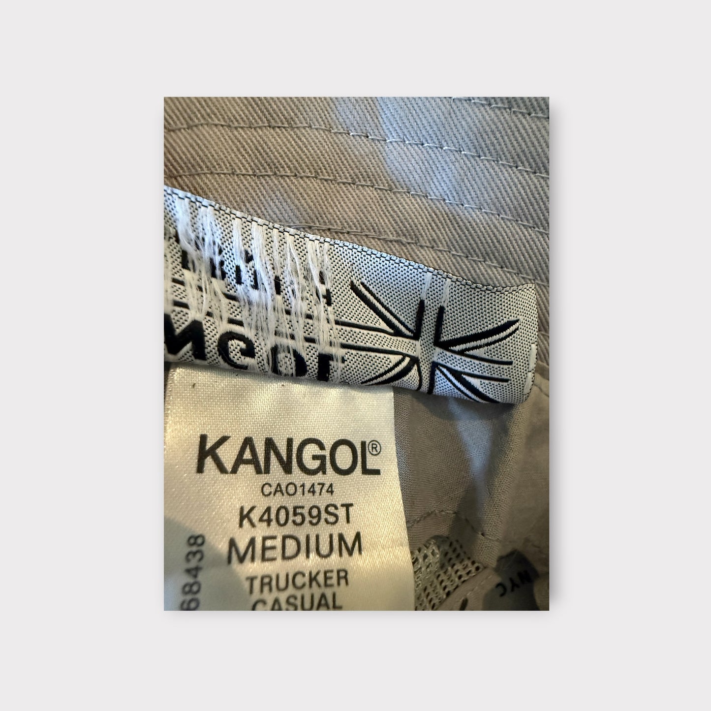 Kangol Tropic Mesh Bucket Hat Rope Detail Grey Mint Green Size M Y2K Streetwear