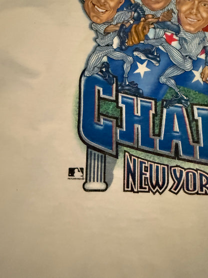 Vintage New York Yankees 1998 World Series Caricature T Shirt Mens Large MLB Pro Player Graphic Tee