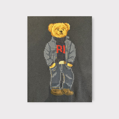 Polo Ralph Lauren Bear Knit Sweater Navy Crewneck Teddy Bear Men’s Size XL