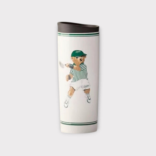 Ralph Lauren Ralph's Coffee Tennis Polo Bear Tumbler White Stainless Steel 15 oz