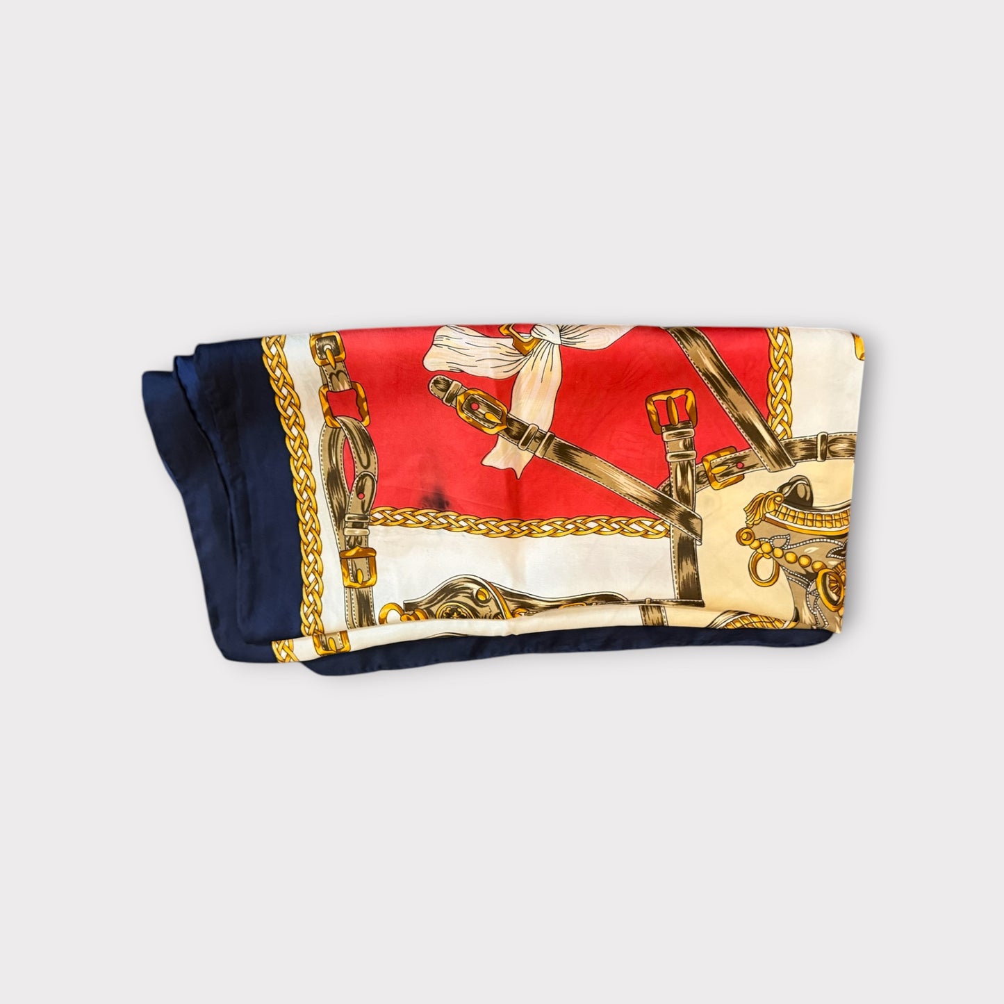 Vintage Equestrian Rare Silk Style Scarf