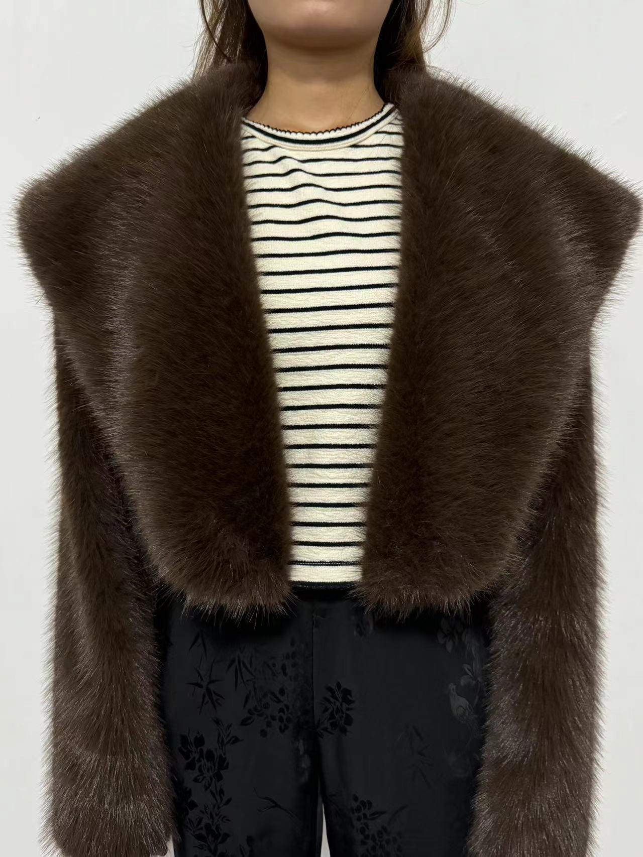 Women's Fur Long Sleeve Coat