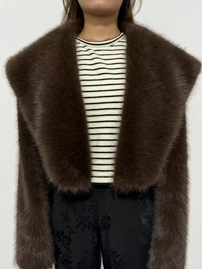Women's Fur Long Sleeve Coat