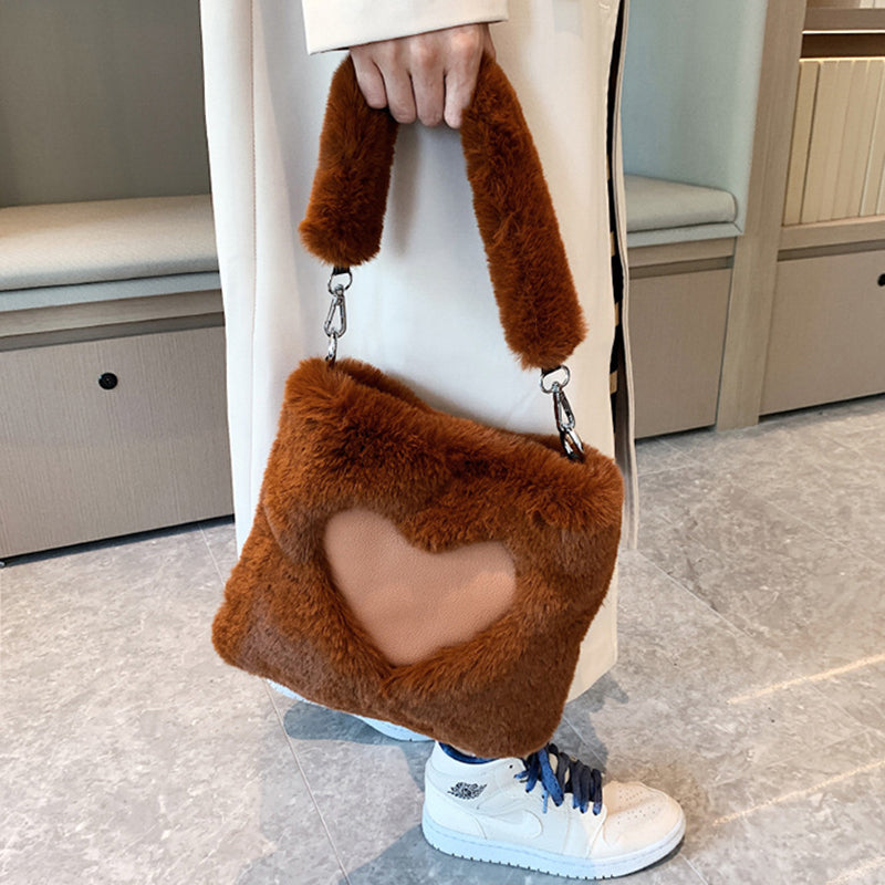 Love Winter Plush Shoulder Bags