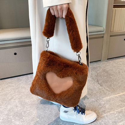 Love Winter Plush Shoulder Bags