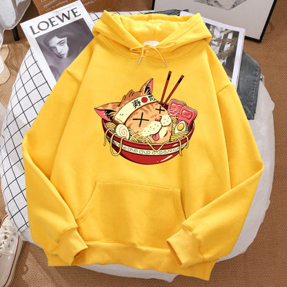 Japanese Ramen Samurai Cat Hoodie