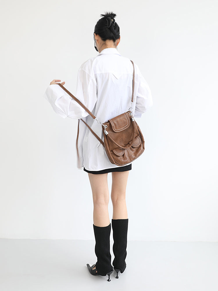 Saddle Vintage Brown Crossbody Backpack