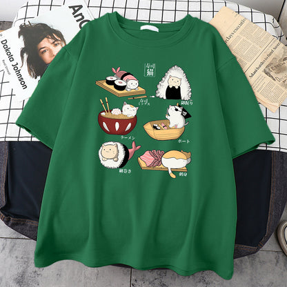 Cat Sushi Men's Cotton Tshirt