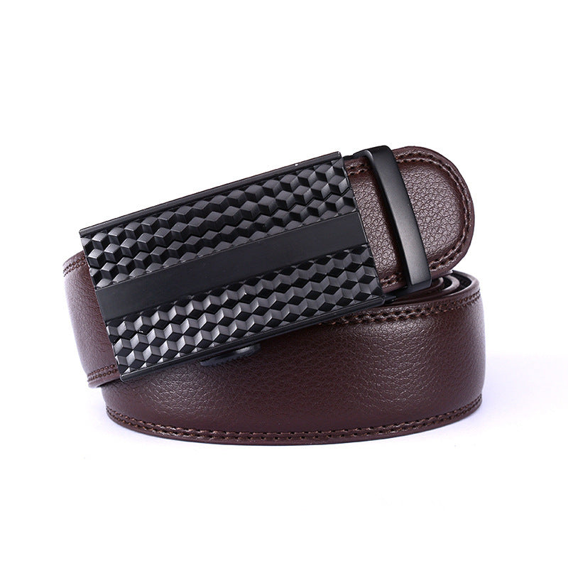 Casual Men's Two-layer Leather Comfort Click Belt