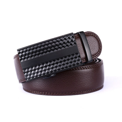 Casual Men's Two-layer Leather Comfort Click Belt