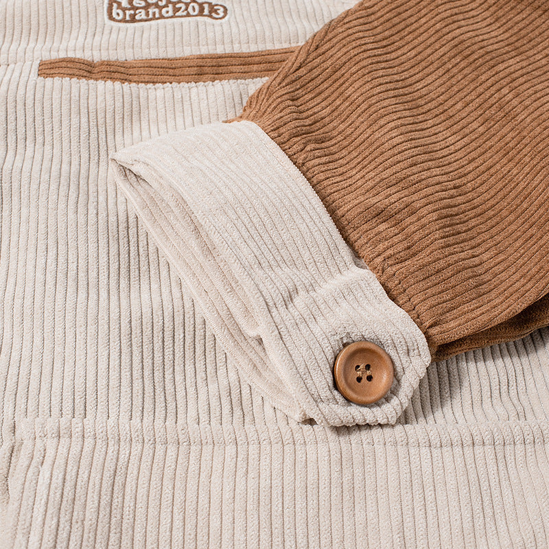 Pocket Contrast Embroidery Polo Jacket