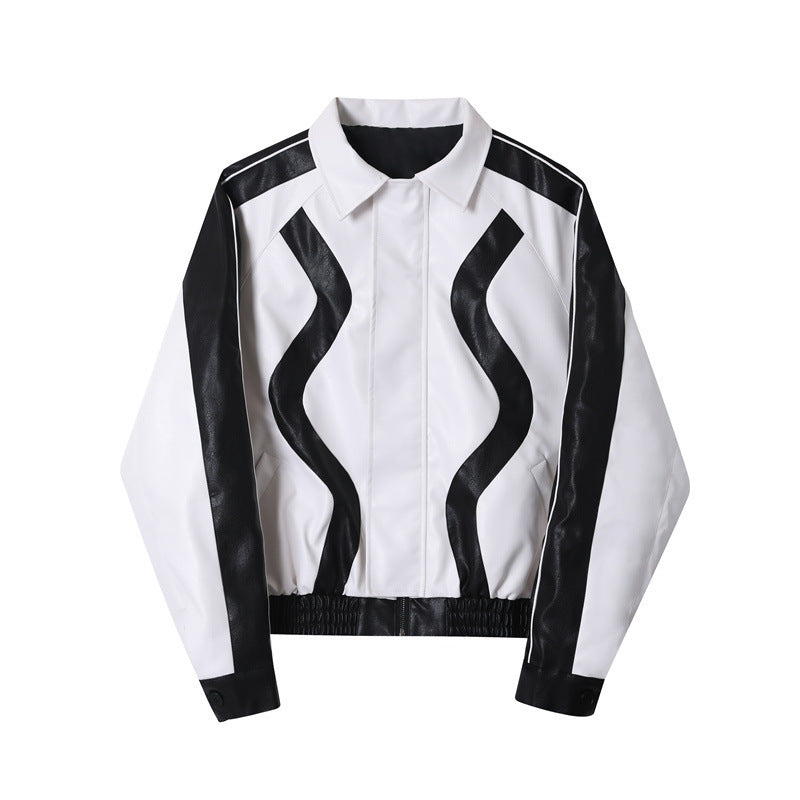 Splicing Short Motorcycle Jackets