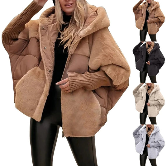 Women's Loose Coat Faux Fur Patchwork Winter Coat