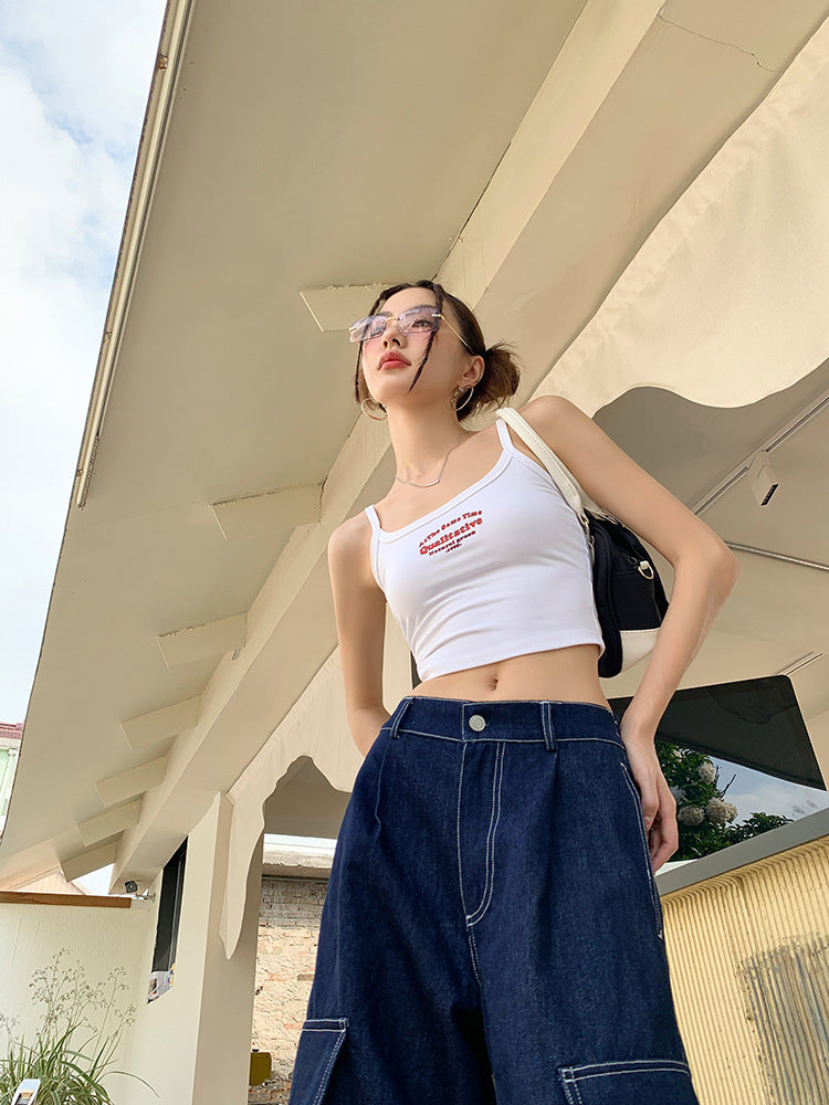 Wide-leg Slimming Work Trousers