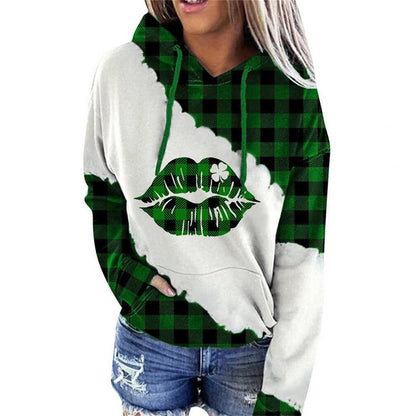 Women Lucky Clover Print Sweatshirts