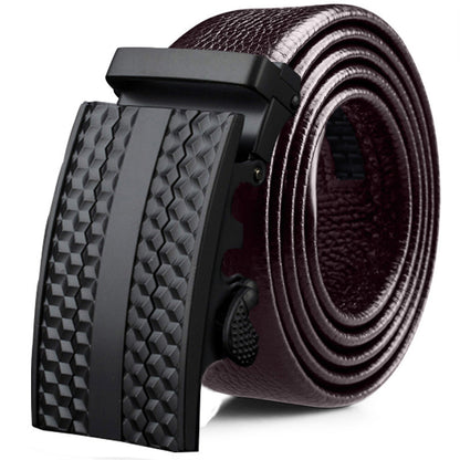 Casual Men's Two-layer Leather Comfort Click Belt