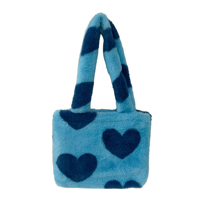 Love Heart Furry Fluffy Bag