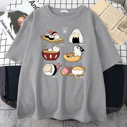 Cat Sushi Men's Cotton Tshirt