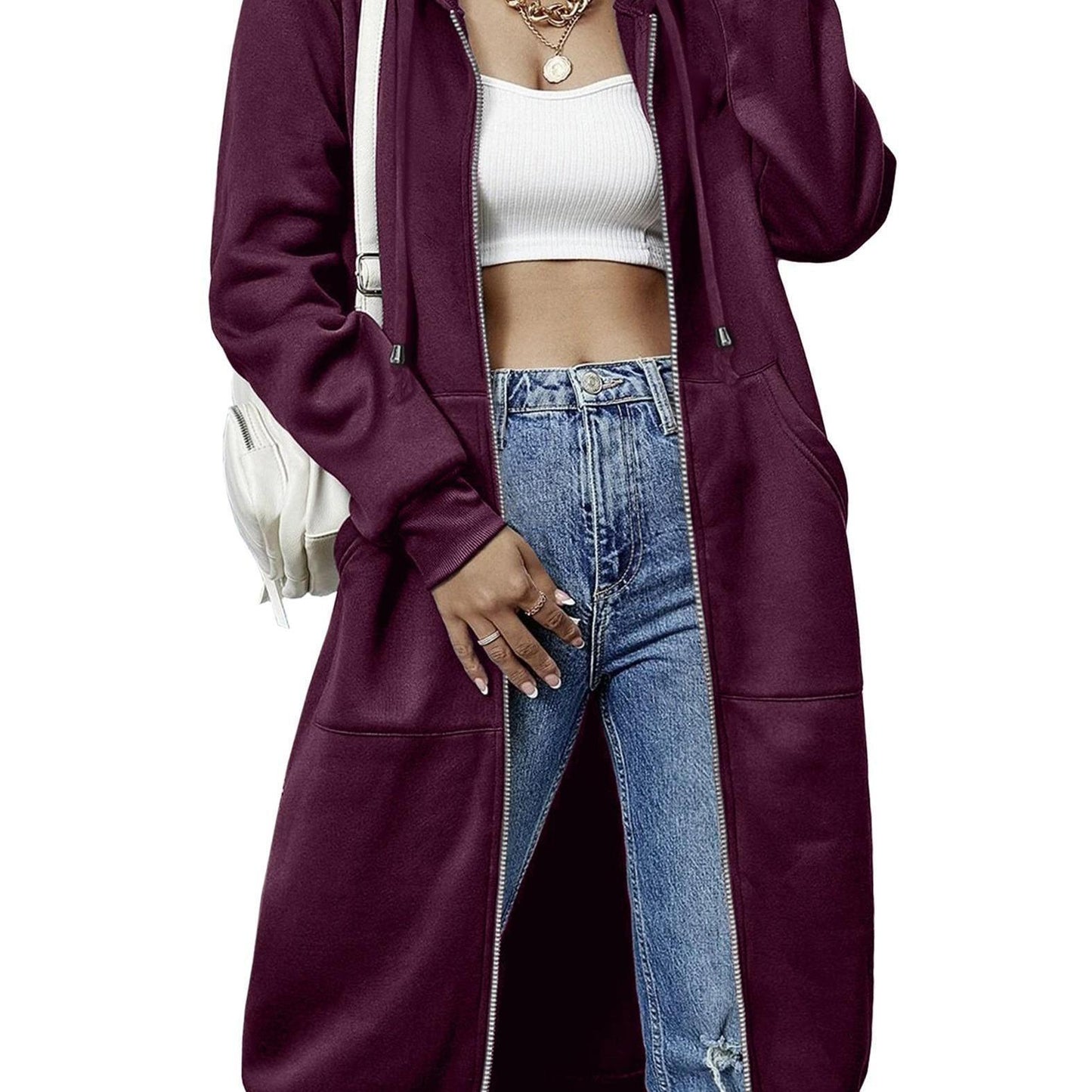 Women'S Casual Long Hoodie Sweatshirt