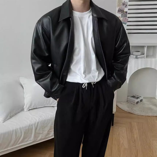 Leather Baseball Motorcycle Jacket