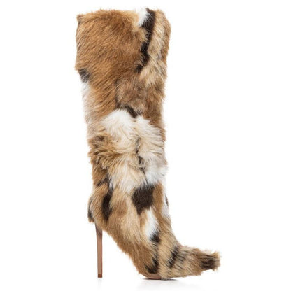 High Heel Faux Fur Boots