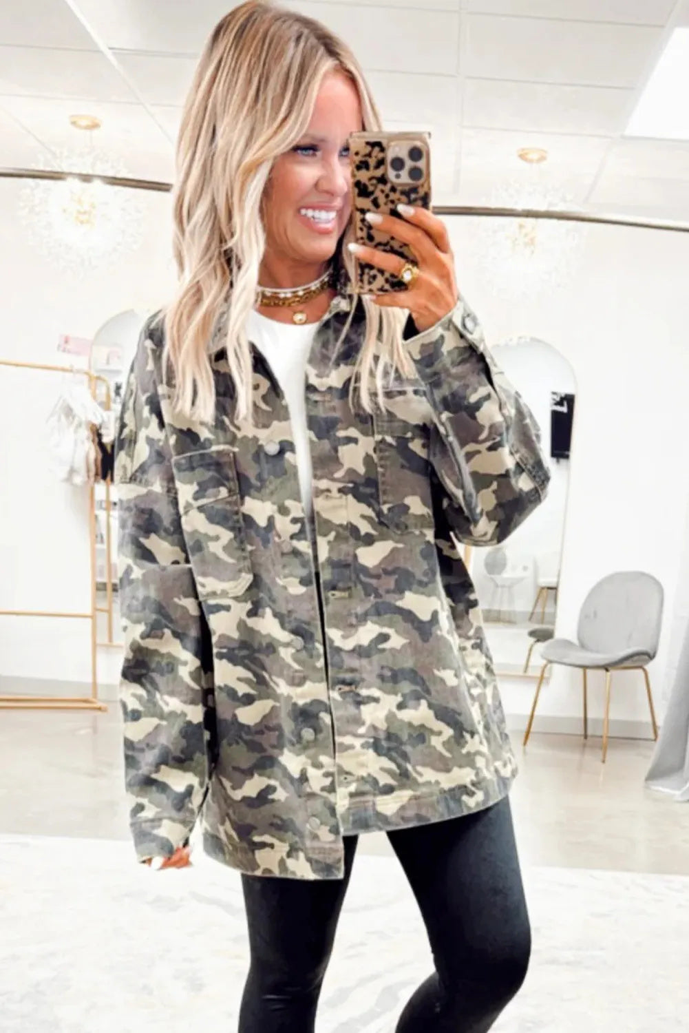 Camo Chest Pockets Jacket