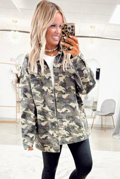 Camo Chest Pockets Jacket