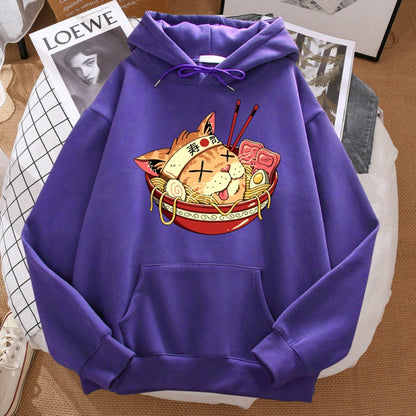 Japanese Ramen Samurai Cat Hoodie