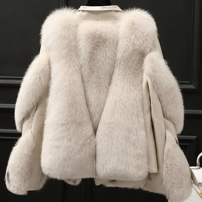 One-piece Fur Motorcycle Coat