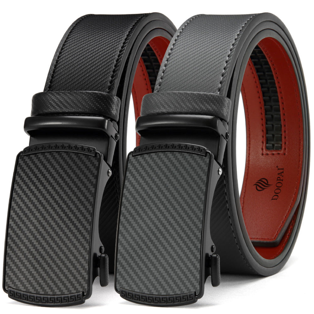 Alloy Automatic Buckle Leather Belt