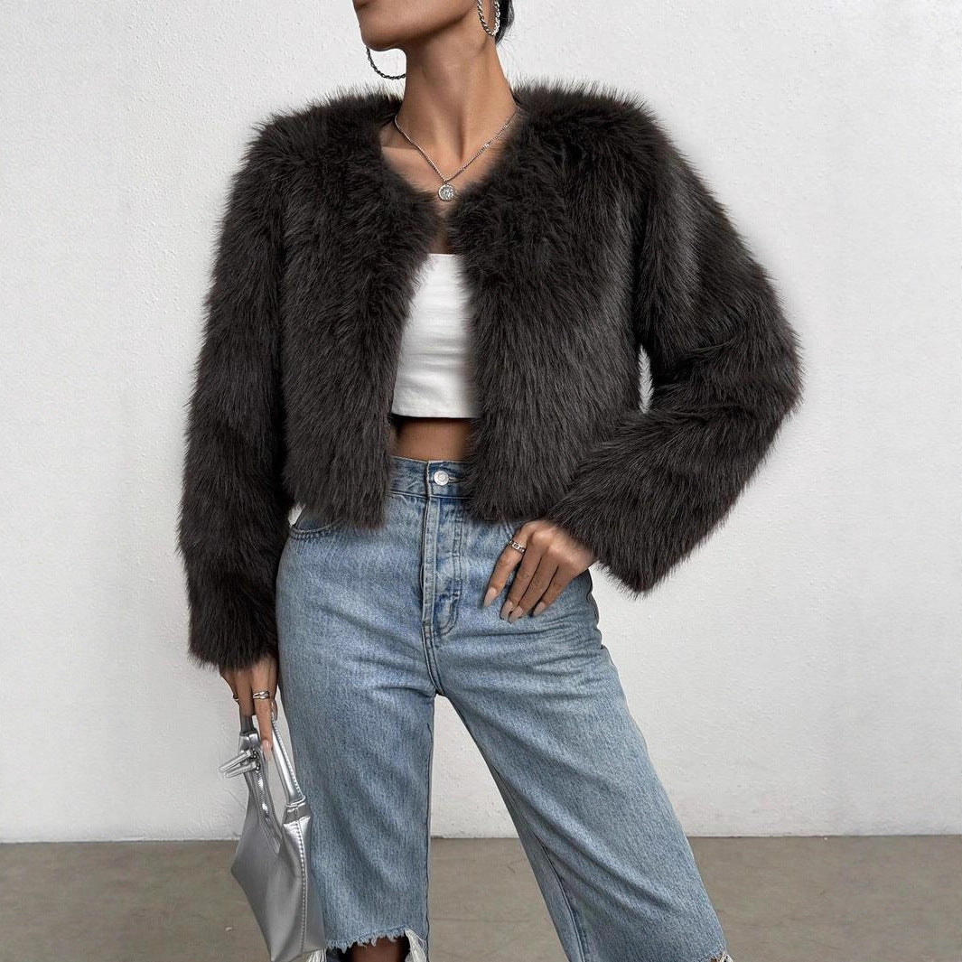 Thickened Warm Long-sleeved Fur Coat